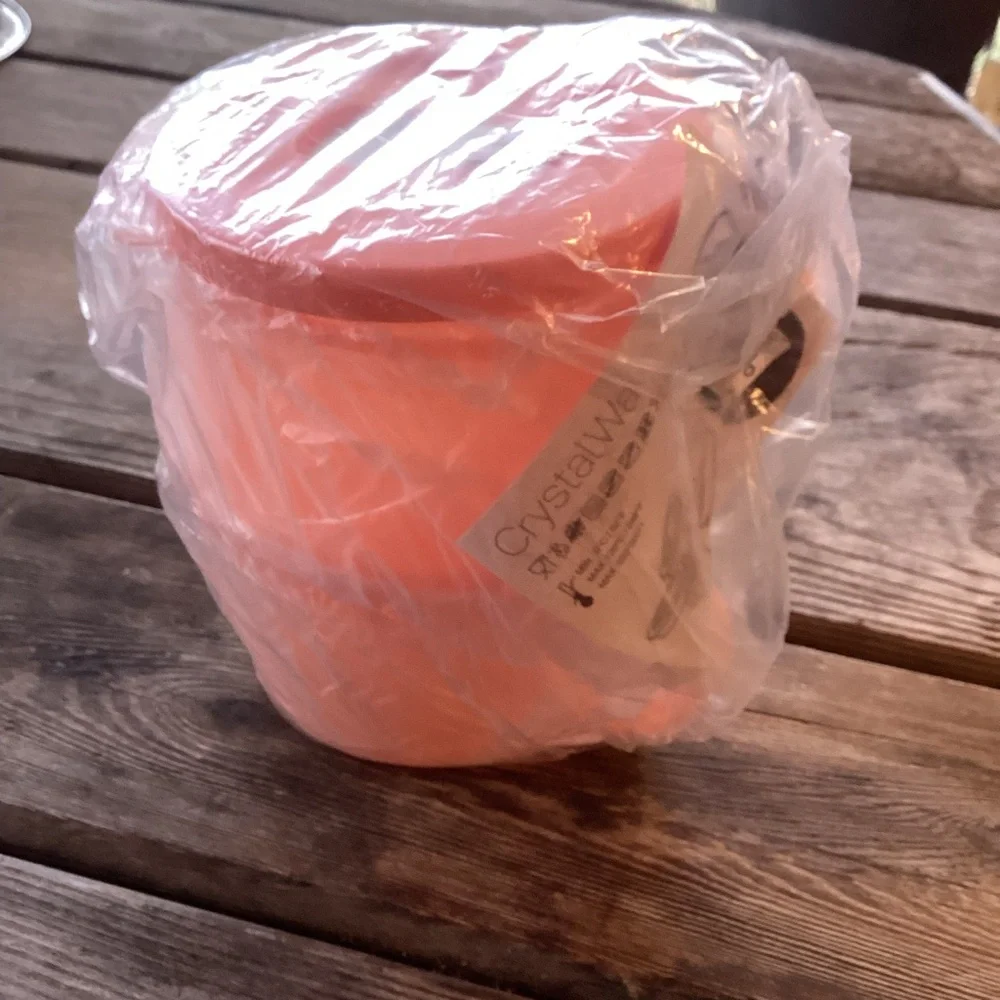 Tupperware CrystalWave Microwavable Soup Mugs in orange - set of 2